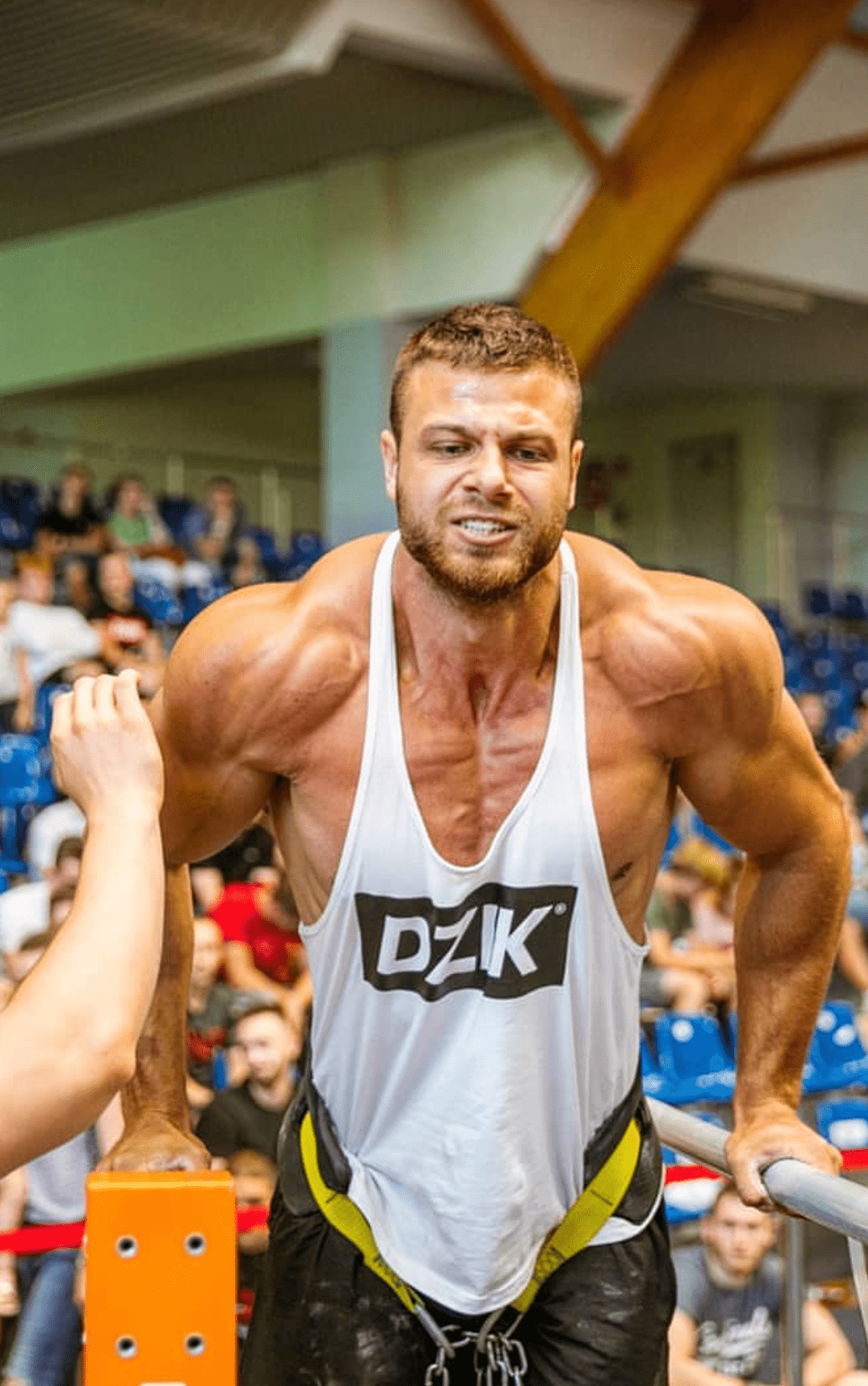 Łukasz podczas zawodów